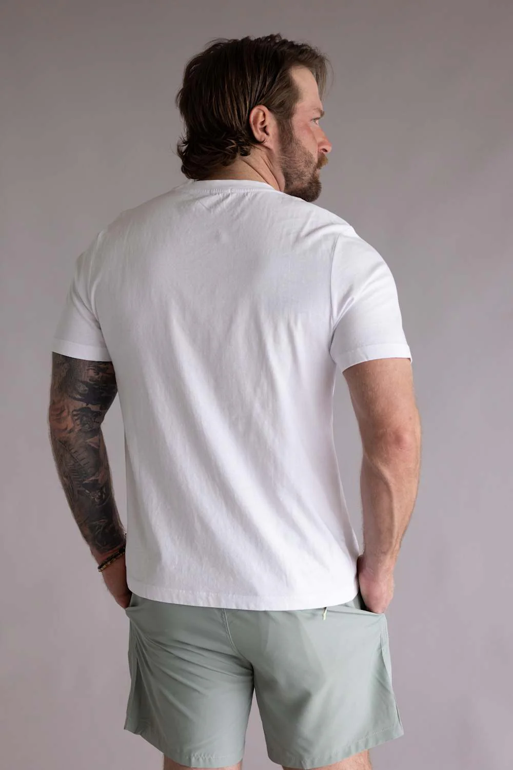 Industrie Classic Crew T-Shirt for Men in White | MTE39546C-WHITE - Image 3