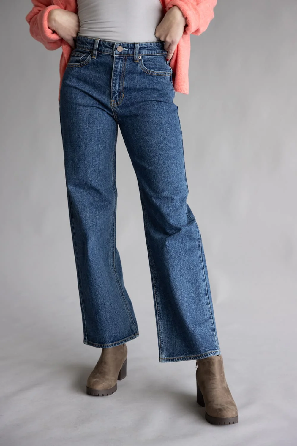 JBD Audra Retro Straight Leg Jeans for Women | DP647-DARKDENIM