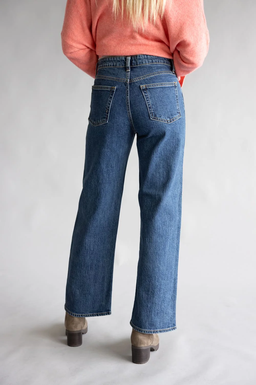 JBD Audra Retro Straight Leg Jeans for Women | DP647-DARKDENIM - Image 2