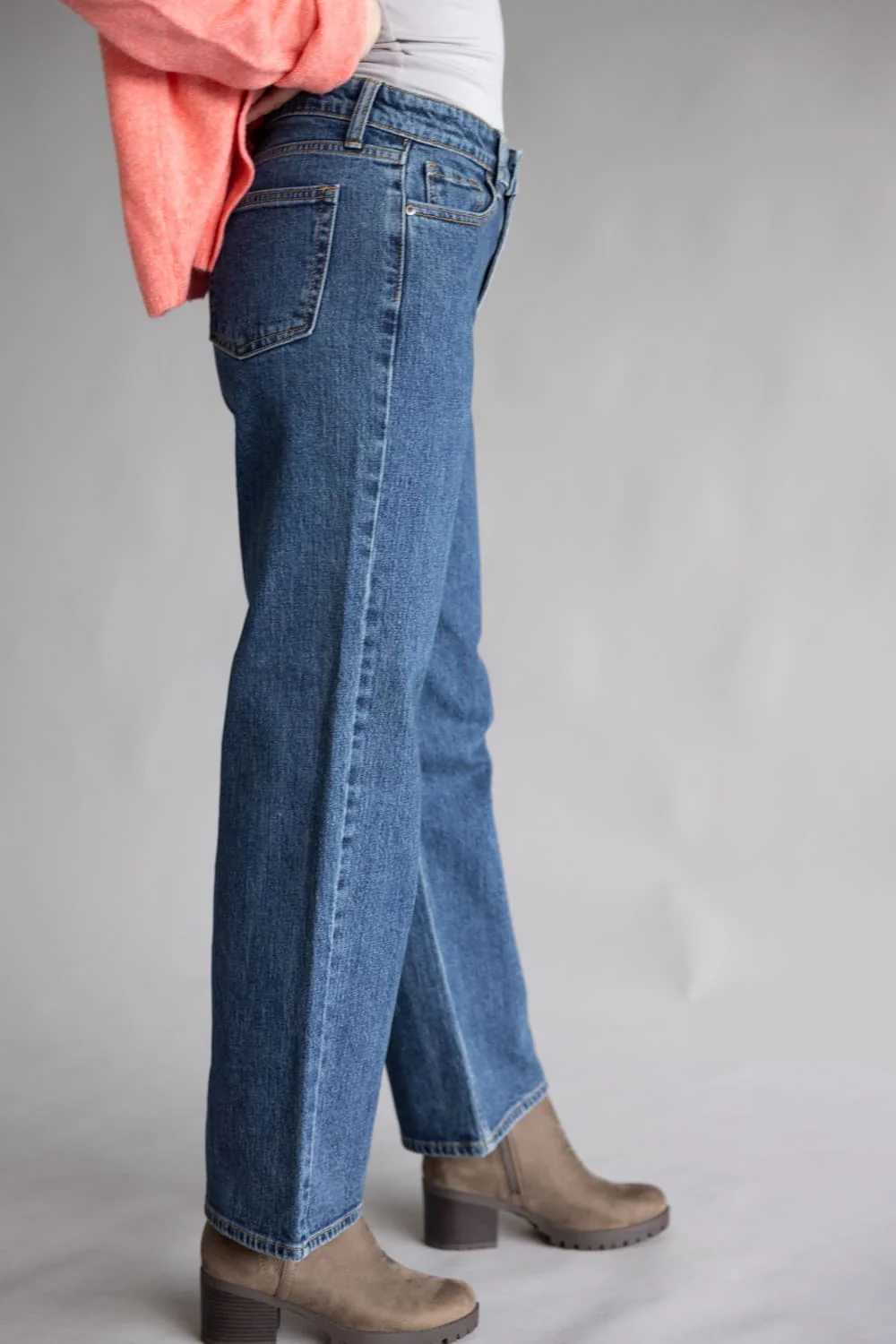 JBD Audra Retro Straight Leg Jeans for Women | DP647-DARKDENIM - Image 3