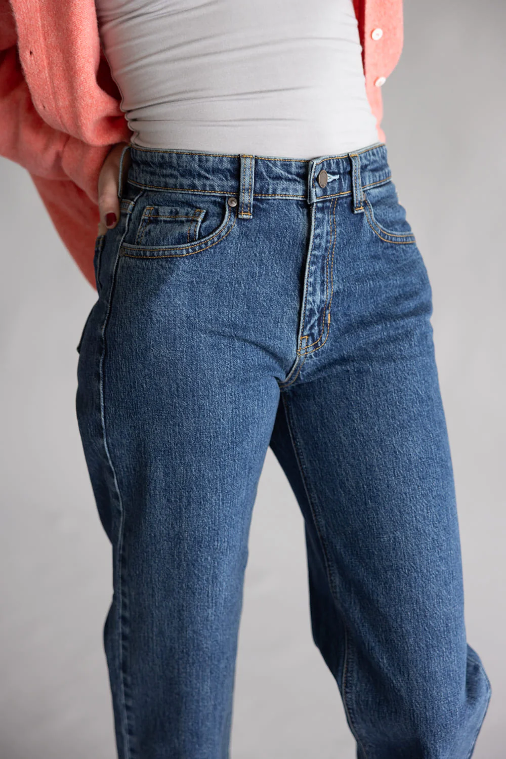 JBD Audra Retro Straight Leg Jeans for Women | DP647-DARKDENIM - Image 4