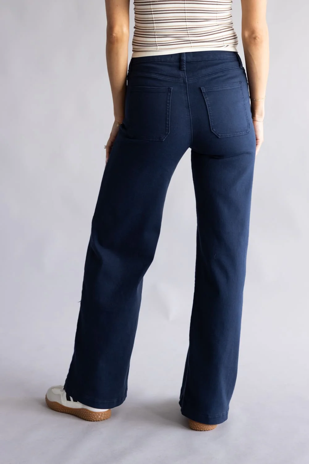 JBD Gia High-Rise Patch Pocket Wide Leg Jeans for Women | DP790-NAVY - Image 4