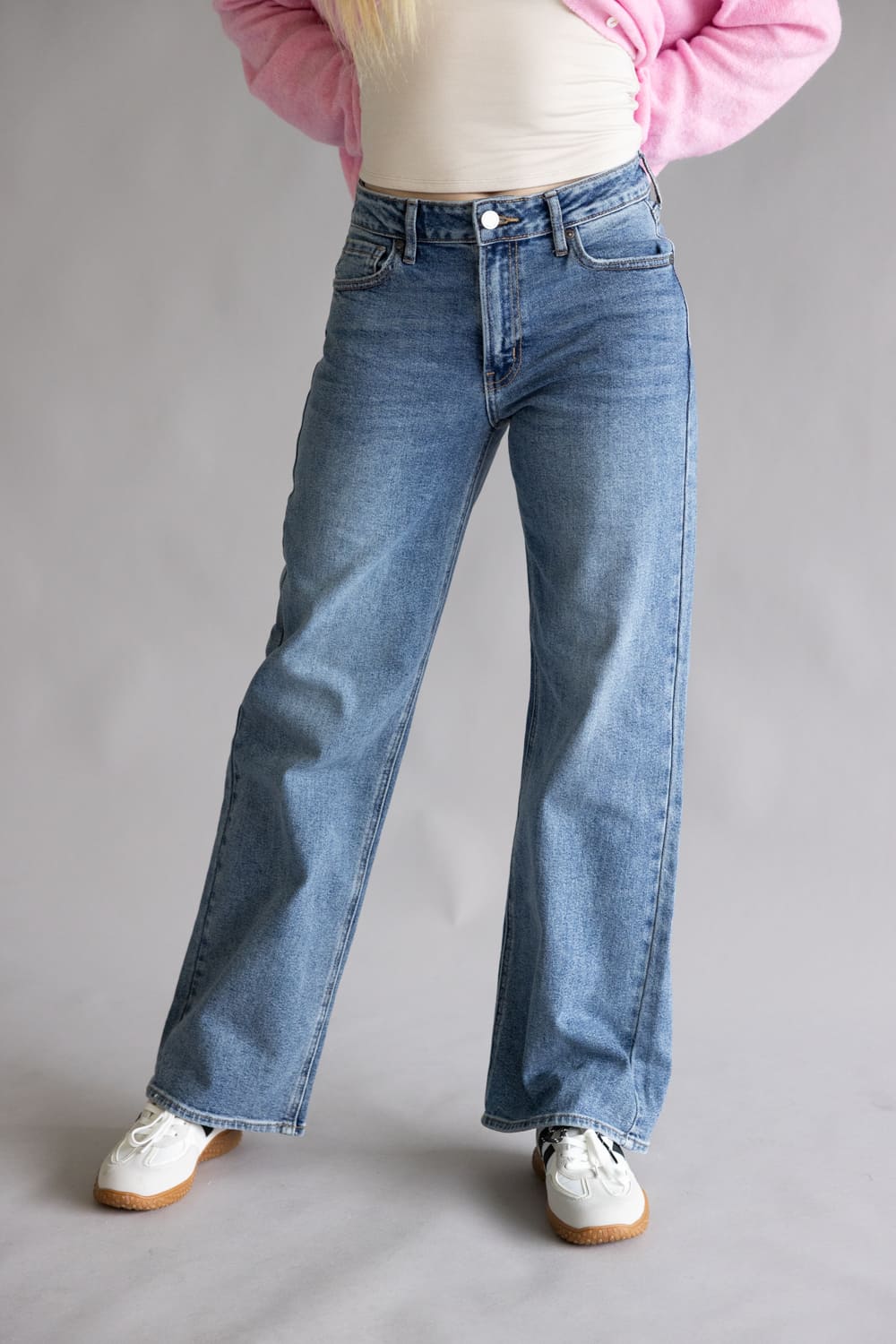 JBD Halle High-Rise Straight Leg Jeans for Women | DP791-MEDIUMDENIM