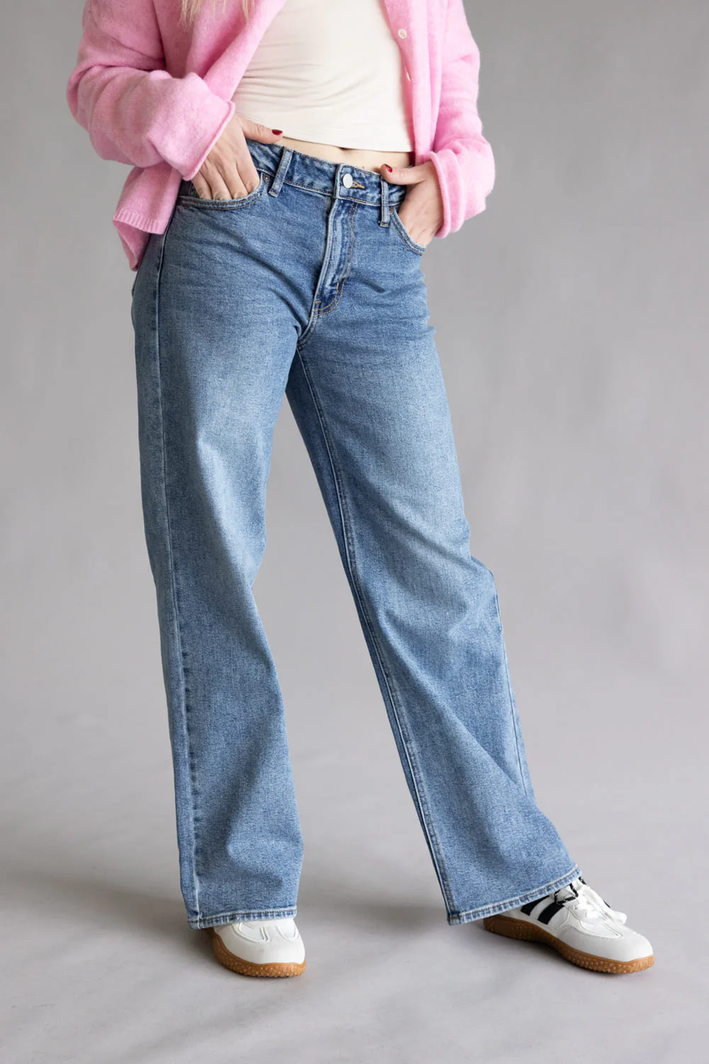 JBD Halle High-Rise Straight Leg Jeans for Women | DP791-MEDIUMDENIM - Image 3