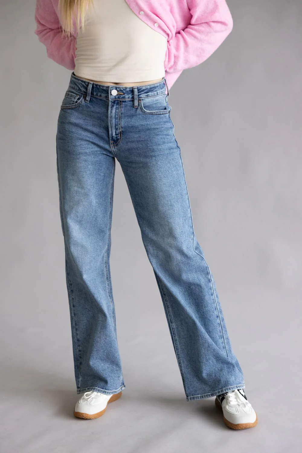 JBD Halle High-Rise Straight Leg Jeans for Women | DP791-MEDIUMDENIM - Image 4