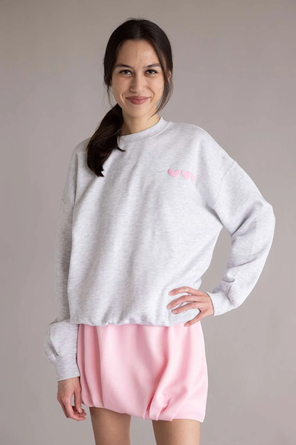 Jesus Loves You Crewneck for Women in Ice Grey | T1929-ICEGREY - Image 2