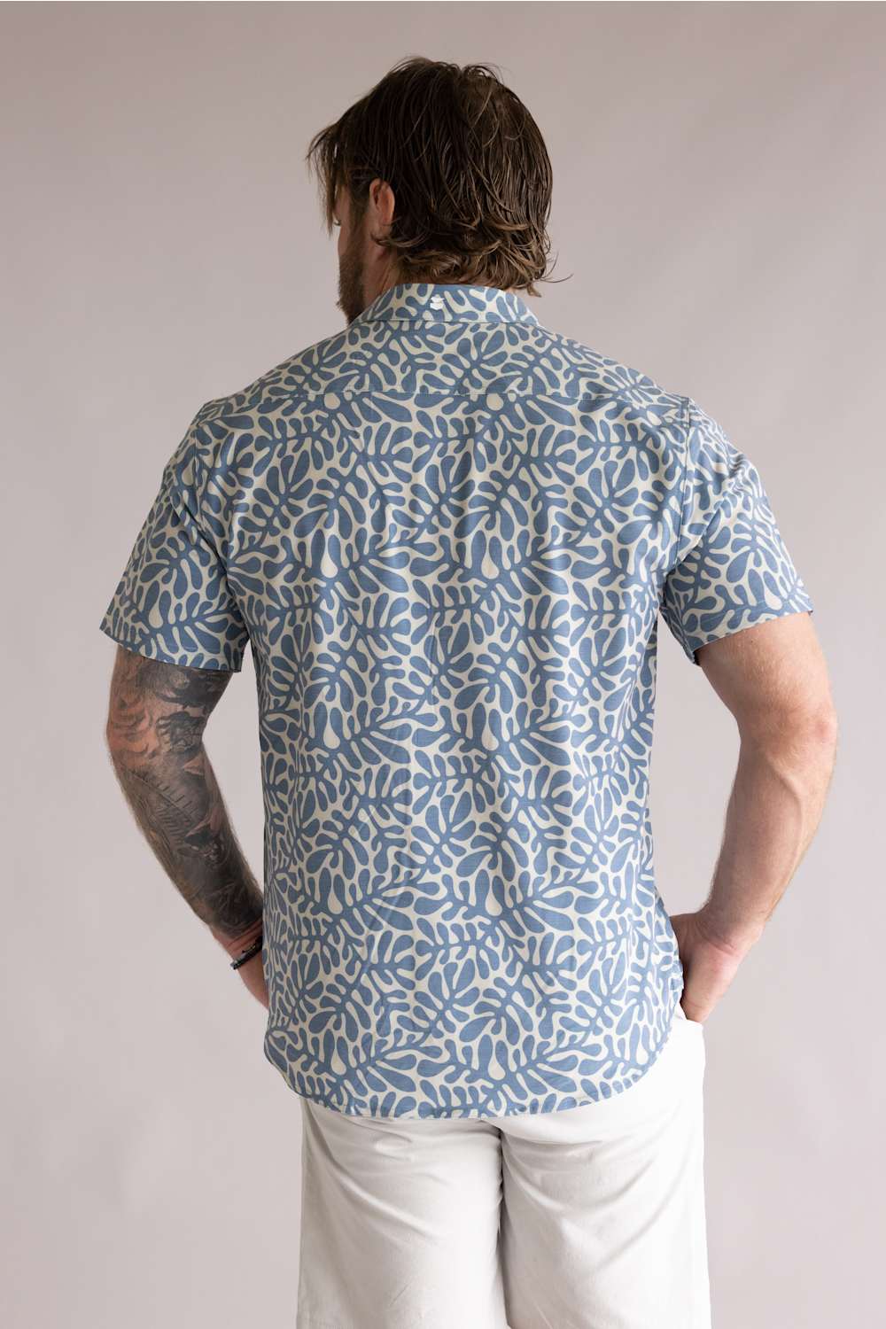 Jetty Garwood Woven Button Up Shirt for Men in Blue | S26GARW-M11001BLU - Image 4