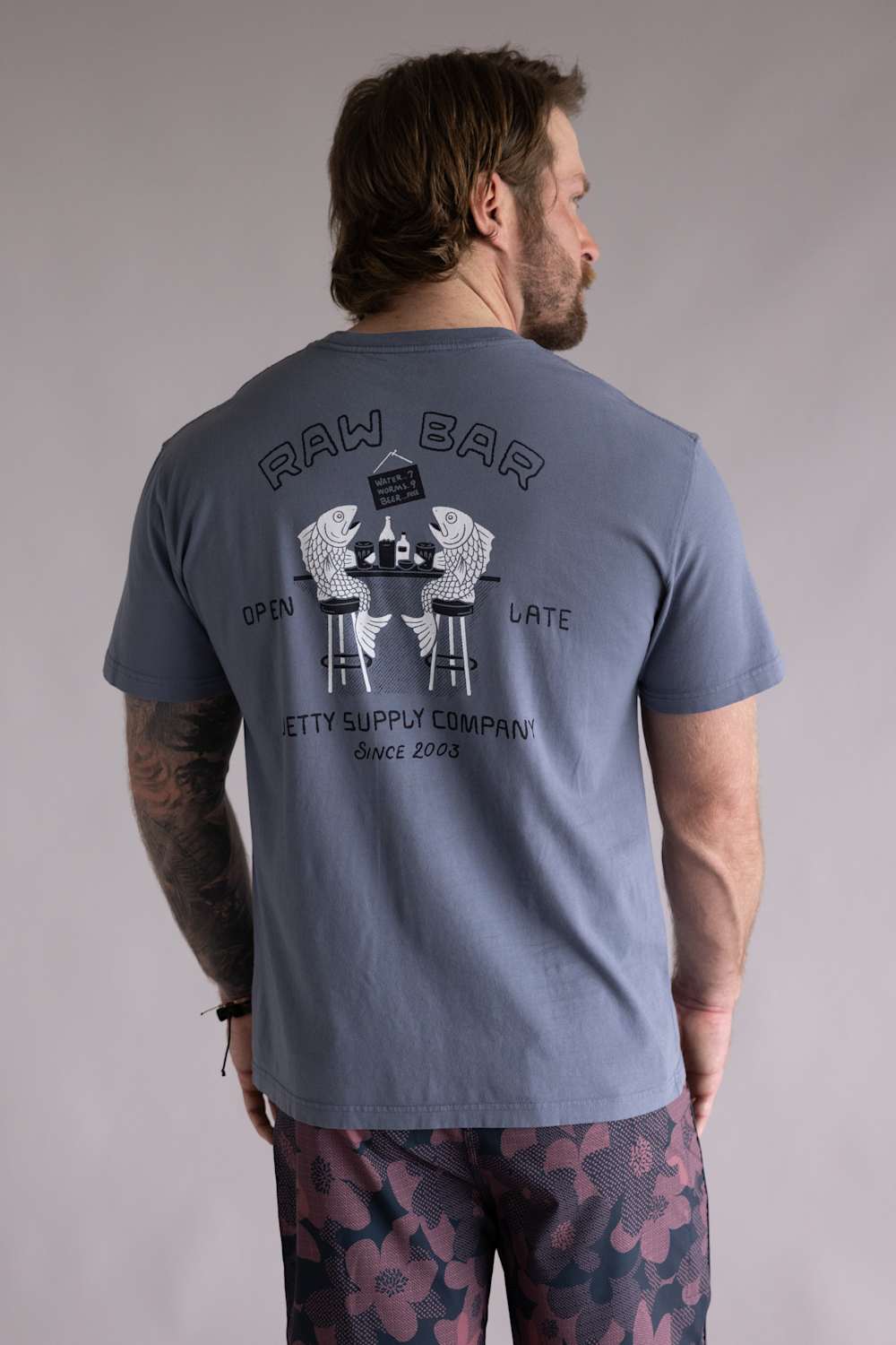 Jetty Raw Bar T-Shirt for Men in Fog | S26RAWB-M10001FOG - Image 3