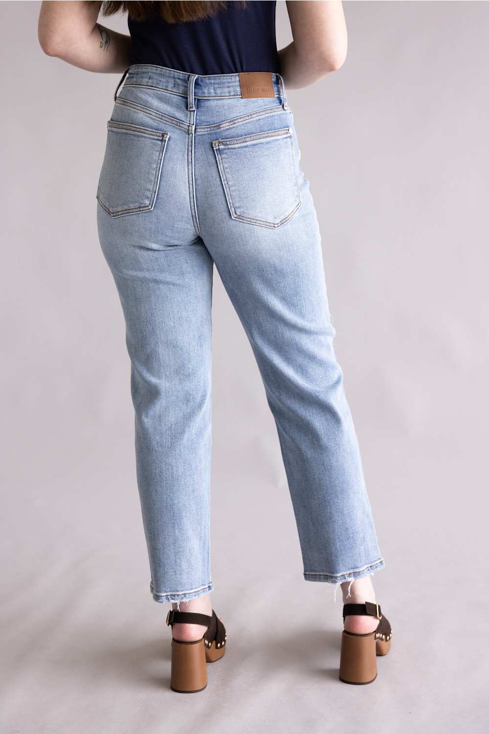 Judy Blue High Rise Ankle Straight Jeans for Women | 82713REG - Image 4