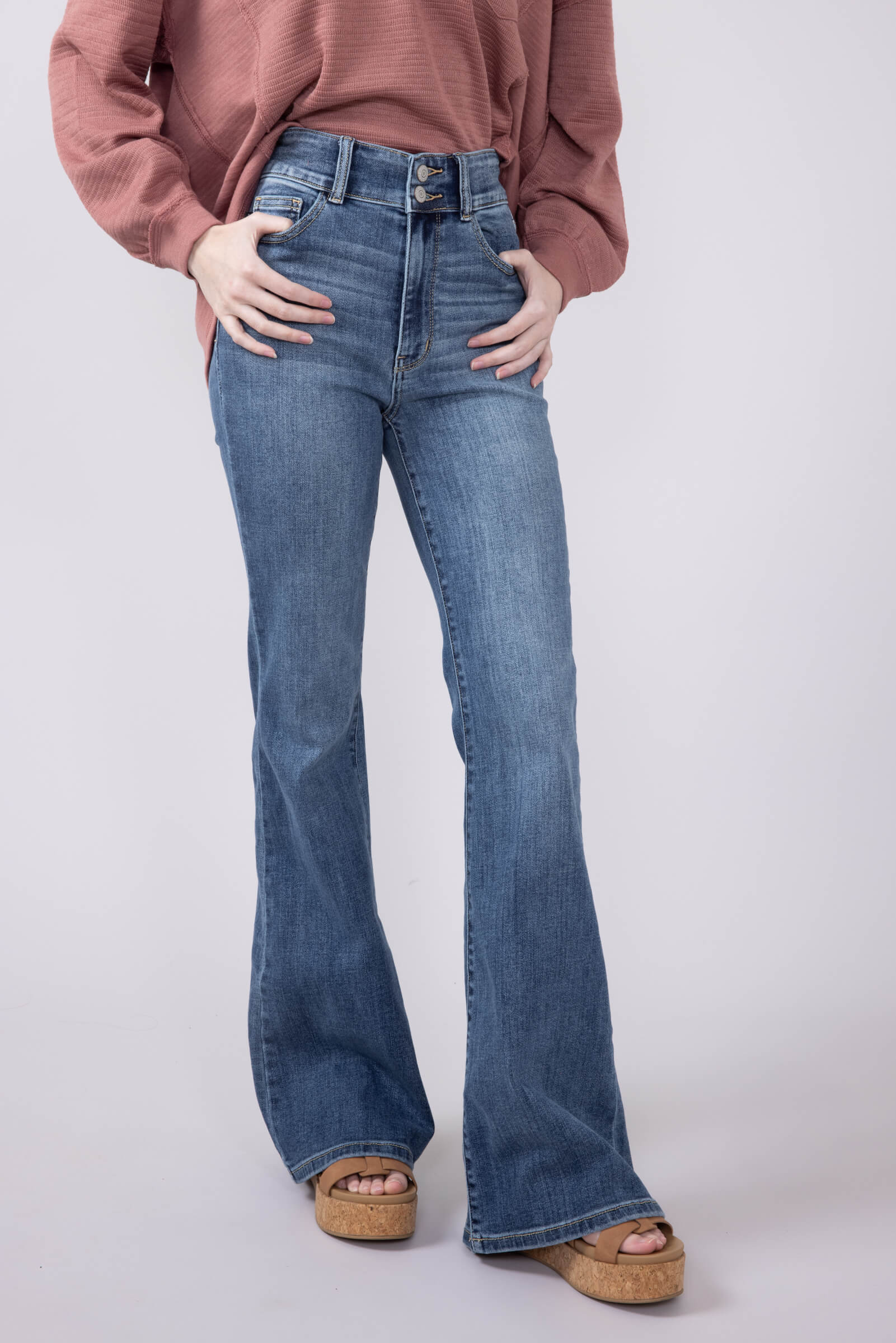 Judy Blue High Rise Flare Jeans for Women | 82630REG - Image 3