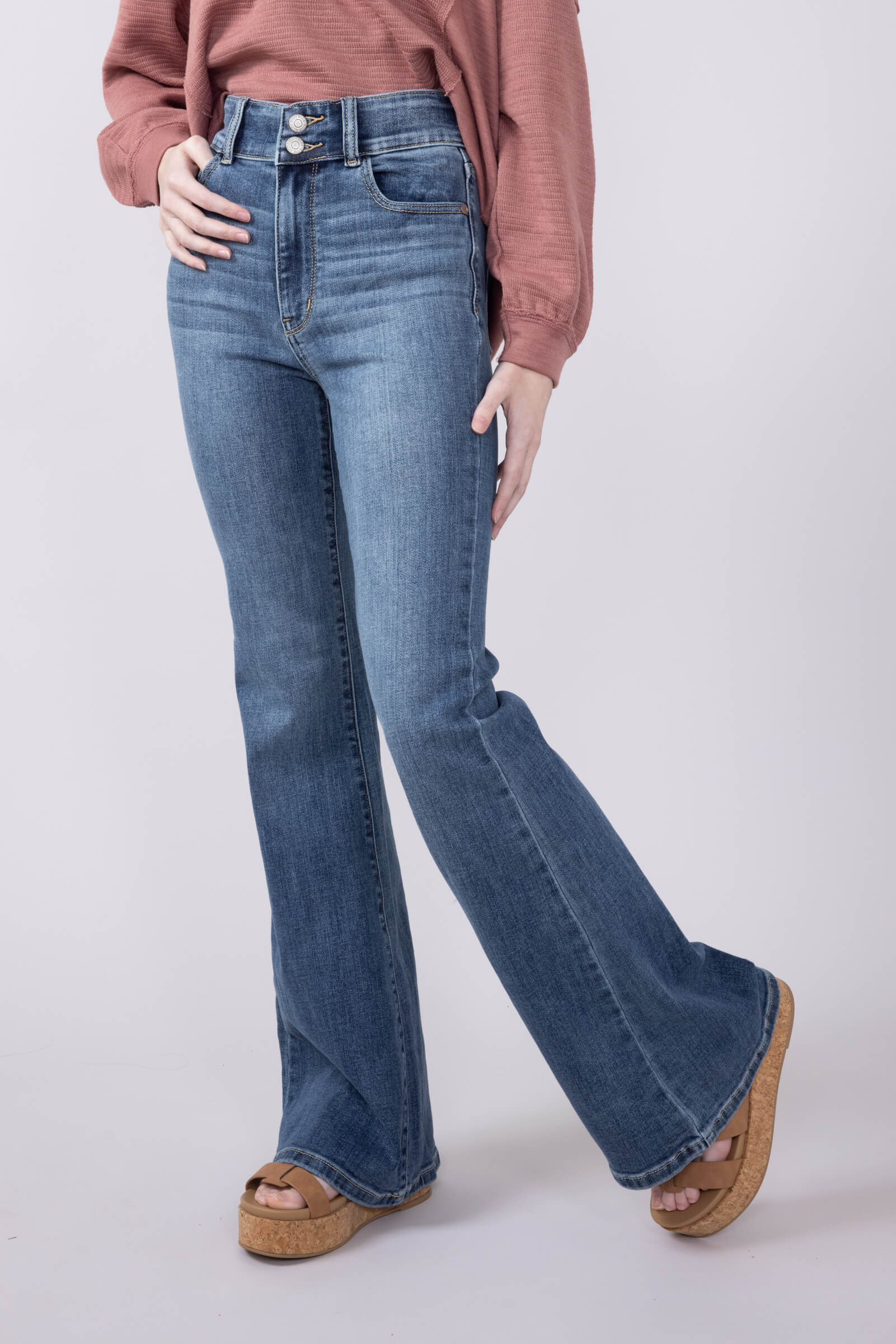 Judy Blue High Rise Flare Jeans for Women | 82630REG - Image 5