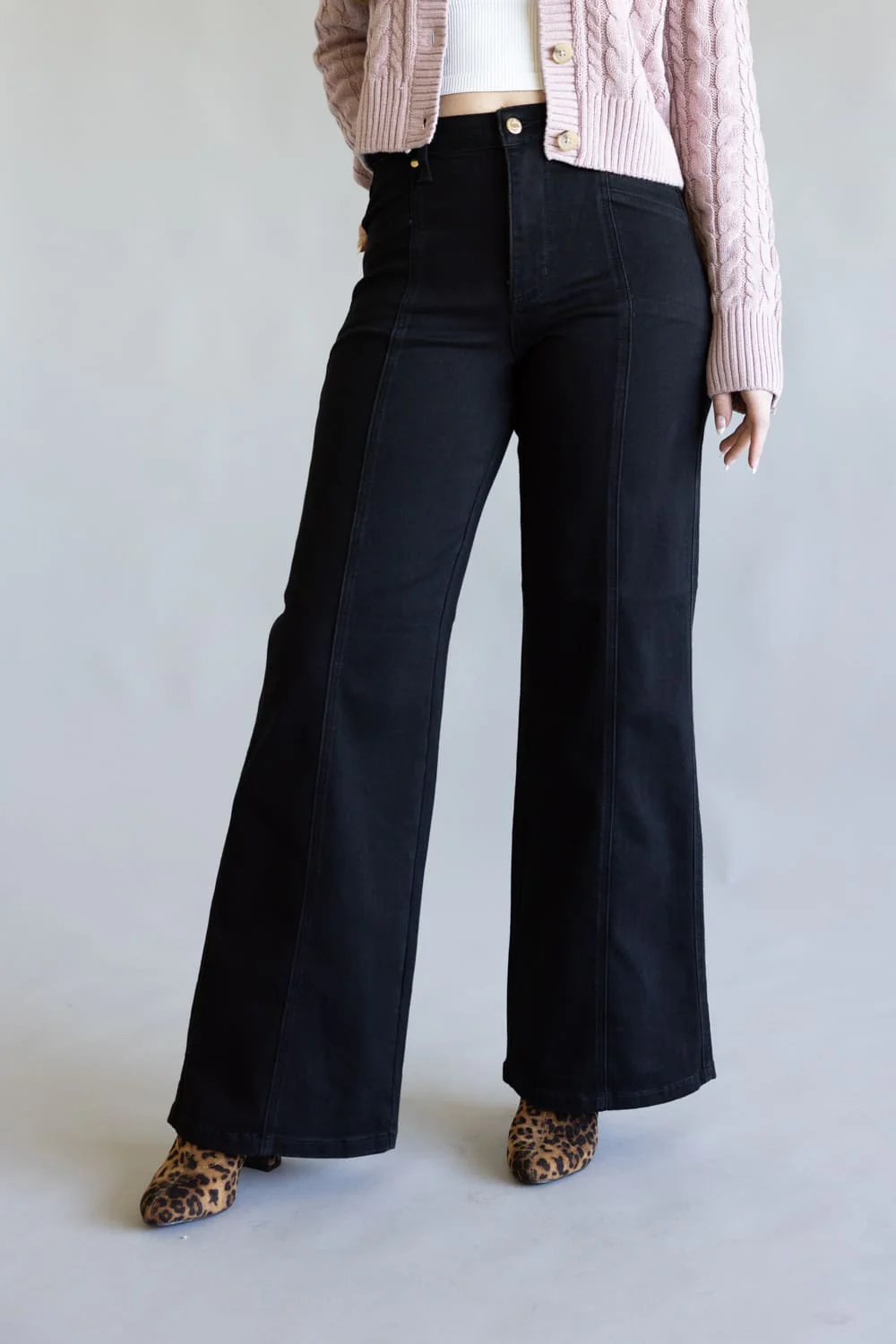 Judy Blue High-Rise Retro Wide Leg Jeans for Women in Black | 881057REG - Image 2