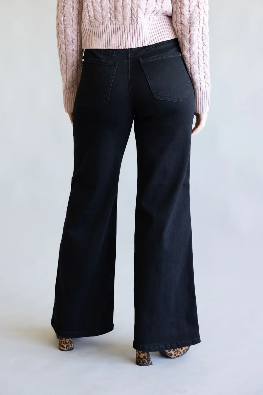 Judy Blue High-Rise Retro Wide Leg Jeans for Women in Black | 881057REG - Image 3