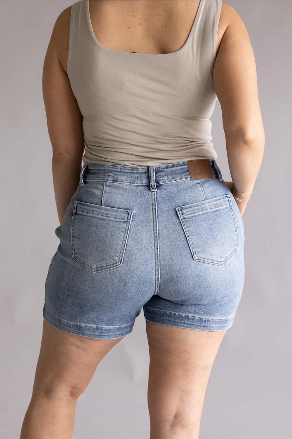 Judy Blue High Rise Trouser Denim Shorts for Women | 15289REG - Image 5