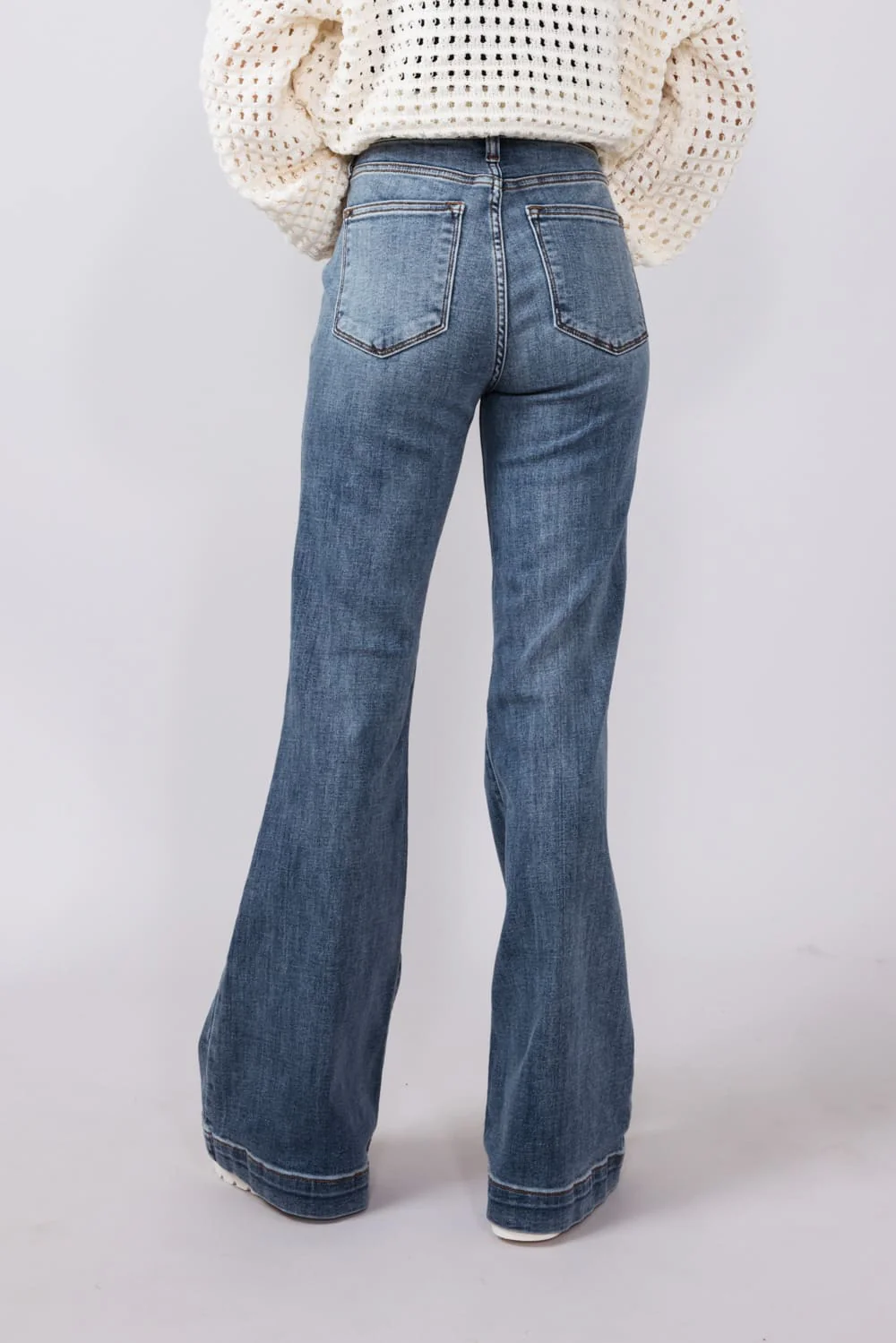 Judy Blue High Rise Trouser Flare Jeans for Women | 82651REG - Image 2