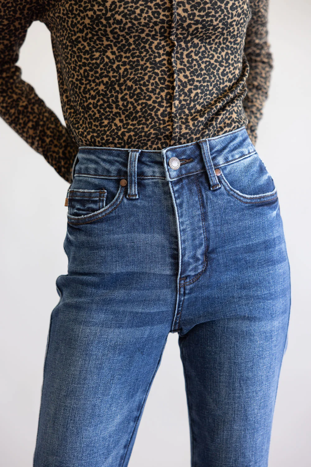 Judy Blue High Rise Tummy Control Bootcut Short Jeans for Women | 881062REG-SHORT - Image 4