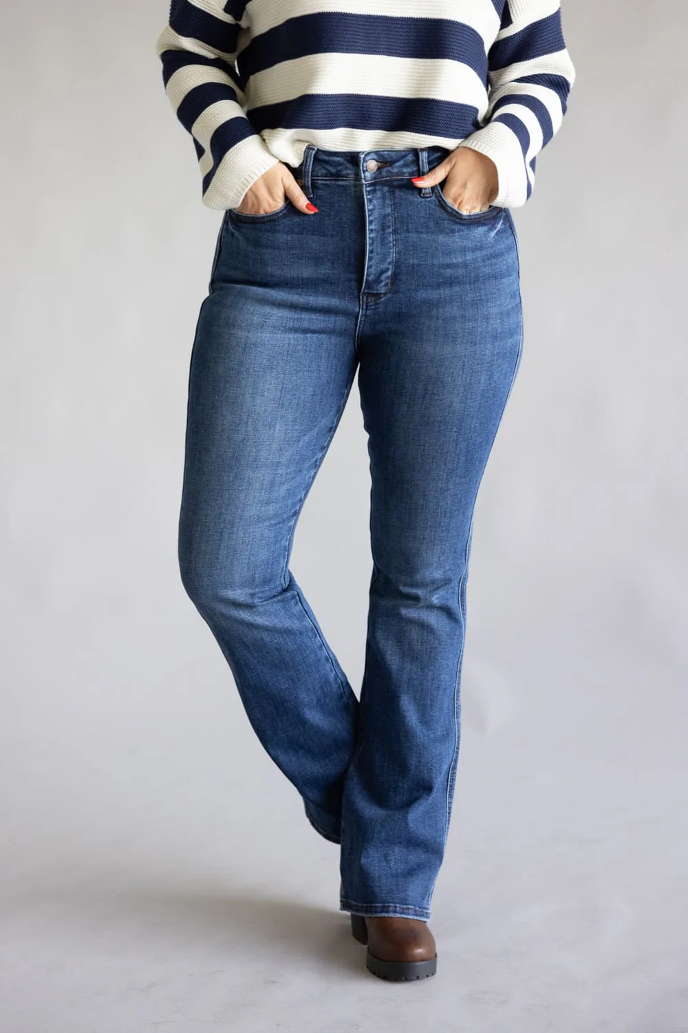 Judy Blue High Rise Tummy Control Bootcut Long Jeans for Women | 881062REG-LONG - Image 2