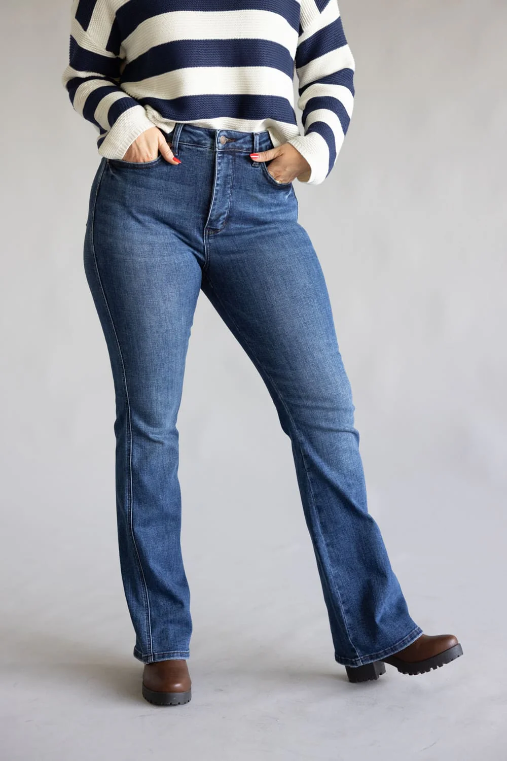 Judy Blue High Rise Tummy Control Bootcut Long Jeans for Women | 881062REG-LONG - Image 3