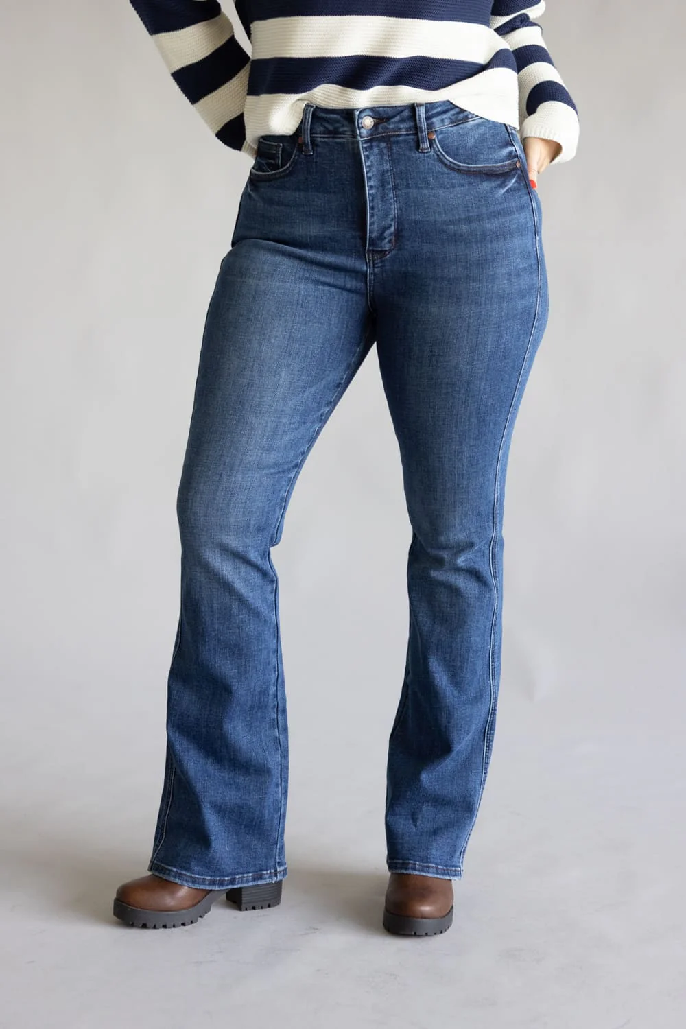 Judy Blue High Rise Tummy Control Bootcut Long Jeans for Women | 881062REG-LONG - Image 5
