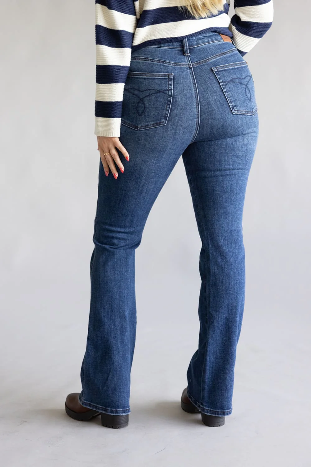 Judy Blue High Rise Tummy Control Bootcut Long Jeans for Women | 881062REG-LONG - Image 6