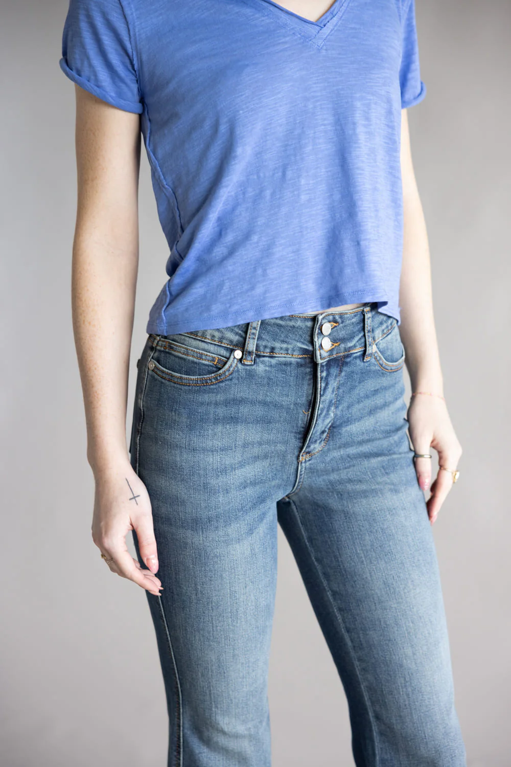 Judy Blue Penny High Rise Tummy Control Petite Flare Jeans for Women | 881018-PT-REG - Image 4