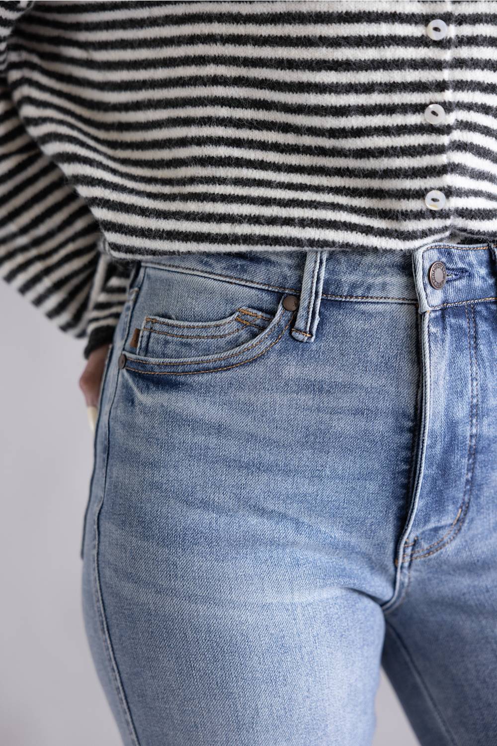 Judy Blue High Rise Tummy Control Slim Straight Jeans for Women | 881084REG - Image 2
