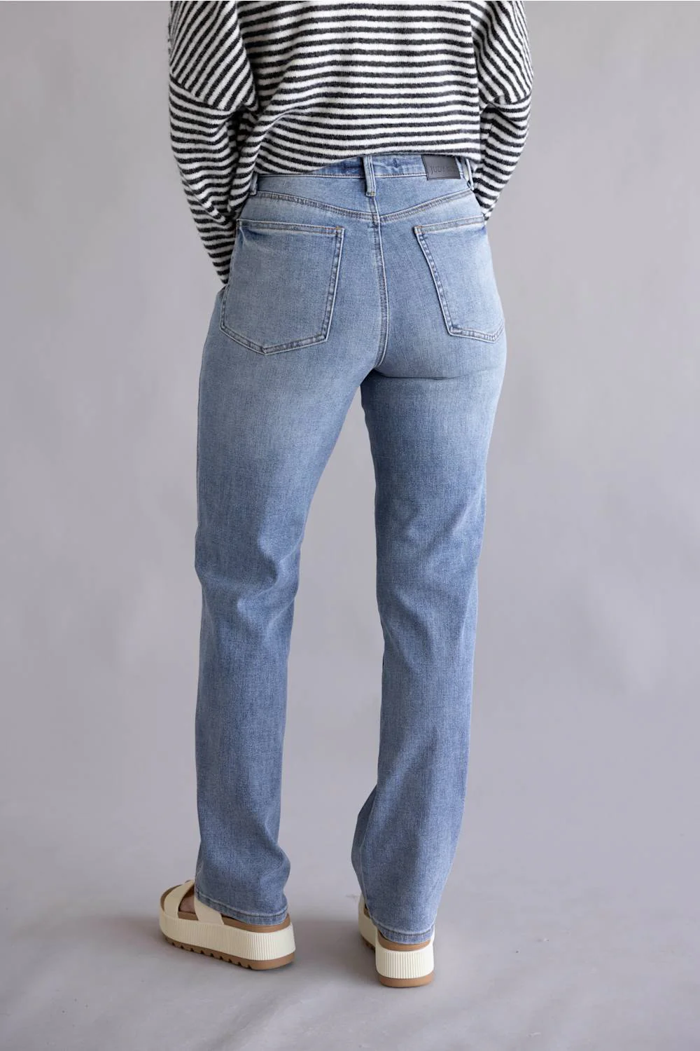 Judy Blue High Rise Tummy Control Slim Straight Jeans for Women | 881084REG - Image 4