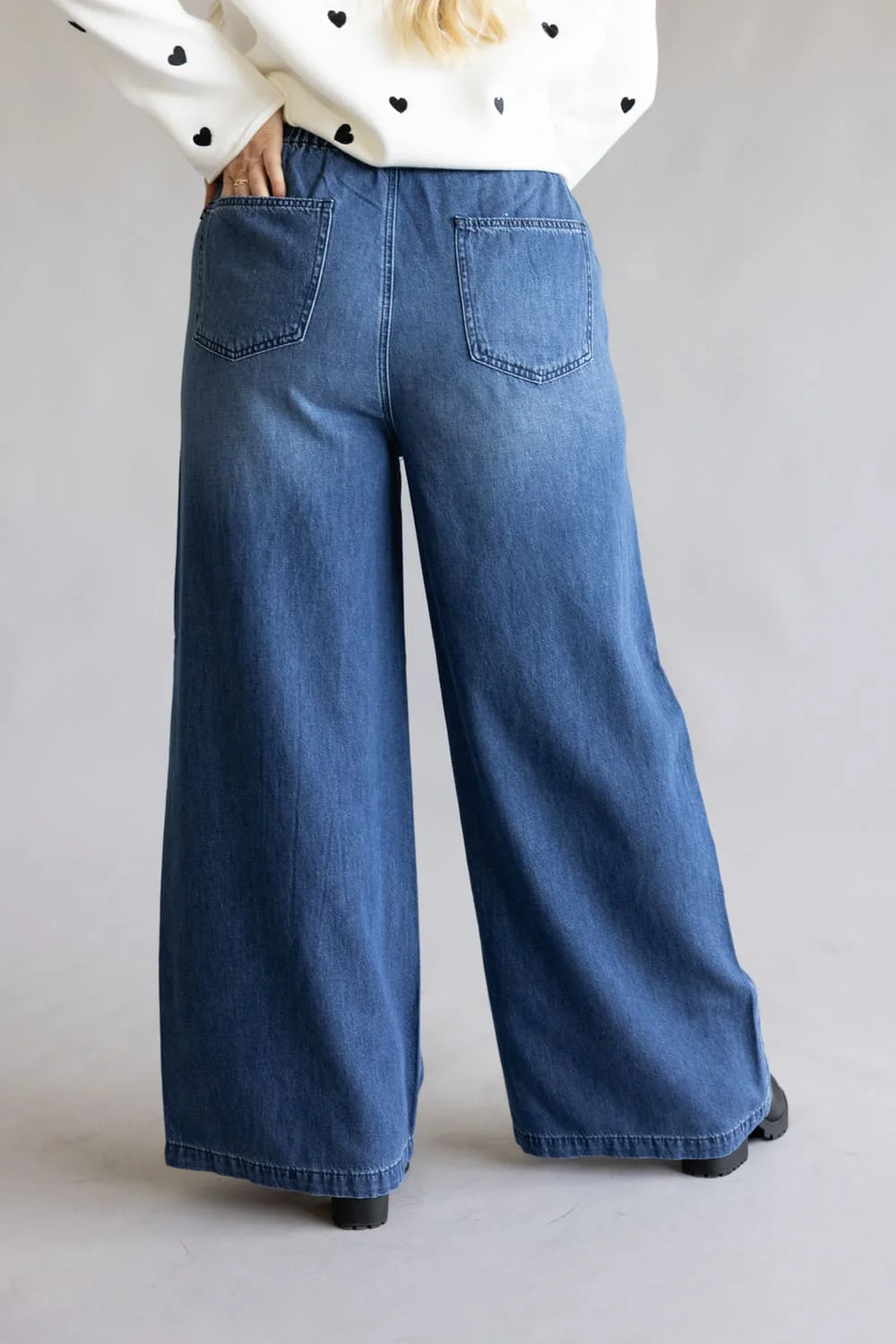 Judy Blue High Waist Featherweight Palazzo Wide Leg Jeans for Women | 881047REG - Image 4