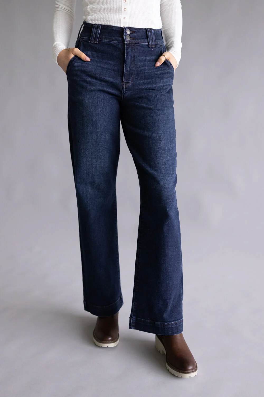 Judy Blue Penny High Rise Trouser Wide Leg Jeans for Women | 82678REG-SHORT - Image 2