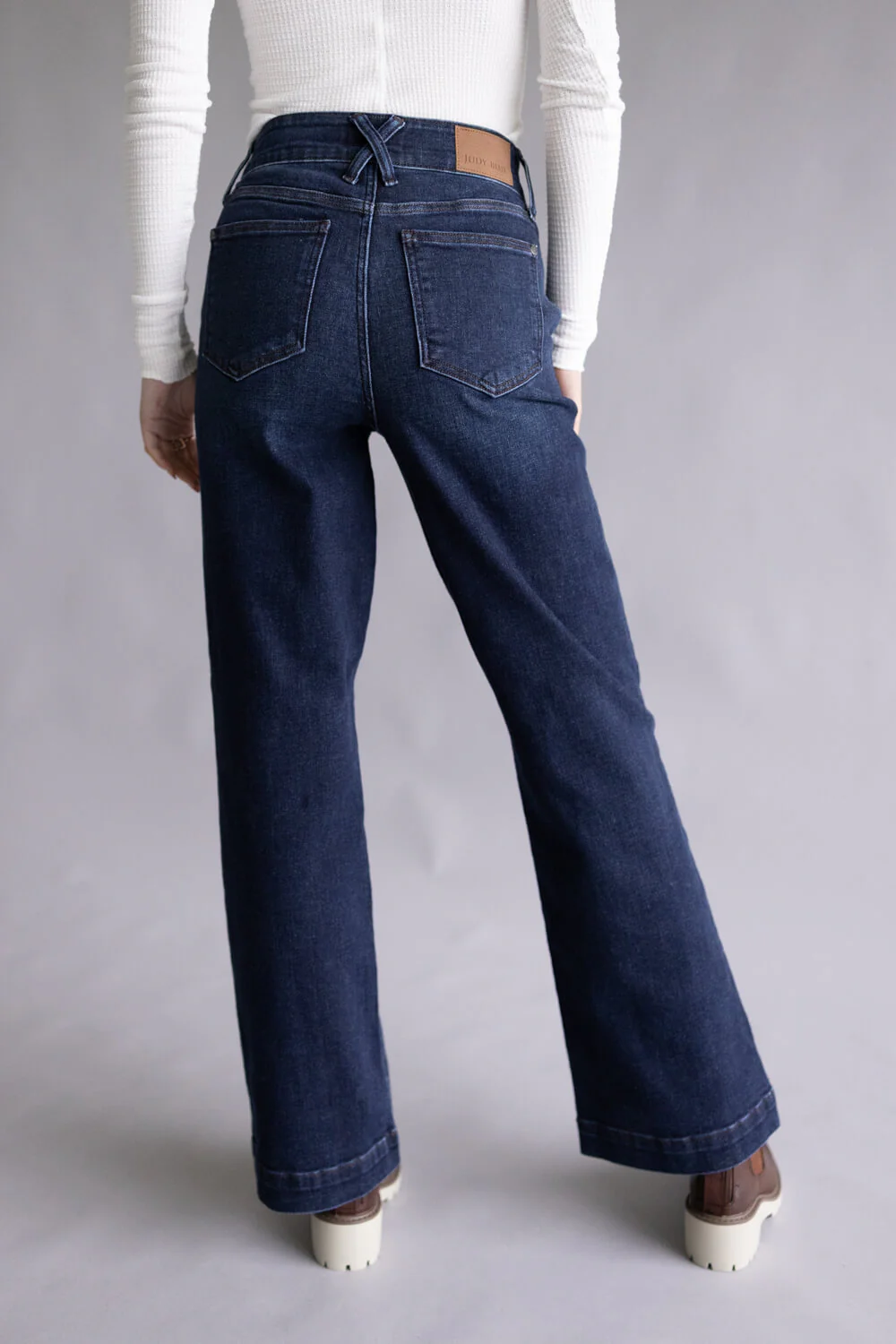 Judy Blue Penny High Rise Trouser Wide Leg Jeans for Women | 82678REG-SHORT - Image 6