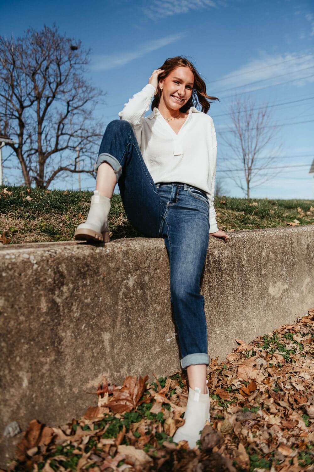 Judy Blue Mid Rise Cuffed Boyfriend Jeans for Women | 82368REG - Image 3