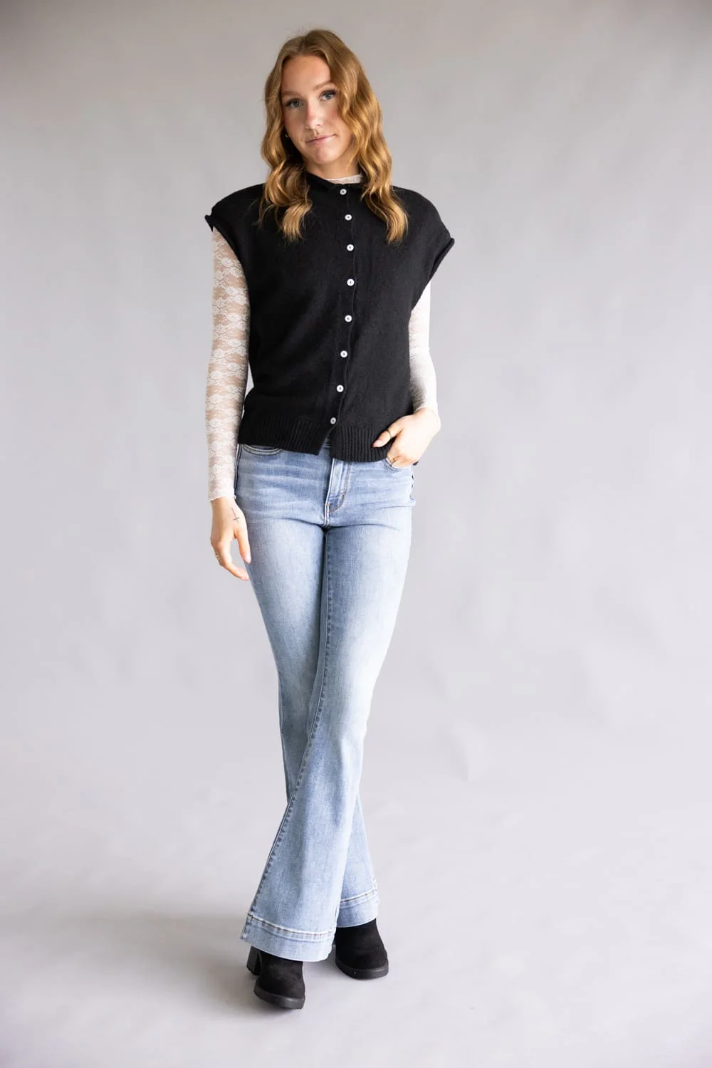 Judy Blue Mid-Rise Trouser Flare Jeans for Women | 82676REG - Image 2