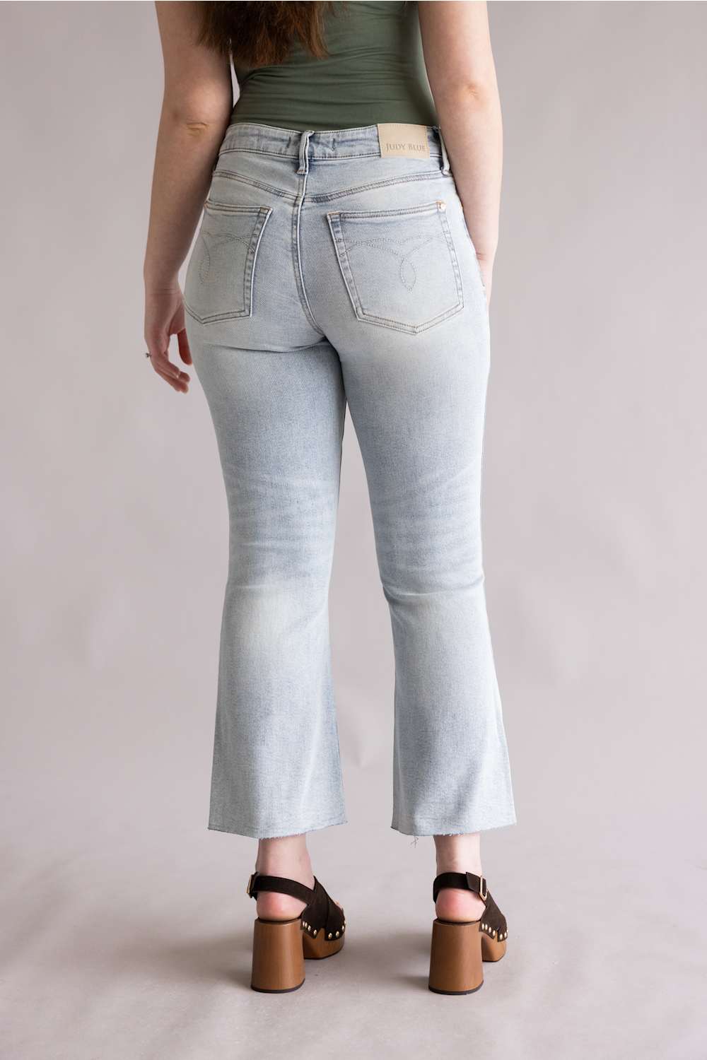 Judy Blue Mid Rise Kick Flare Jeans for Women | 881096REG - Image 2