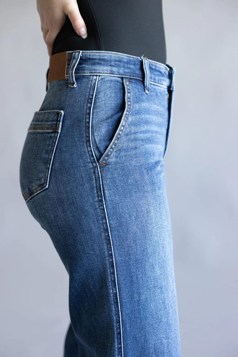 Judy Blue Mid-Rise Retro Wide Leg Jeans for Women | 82674REG - Image 4