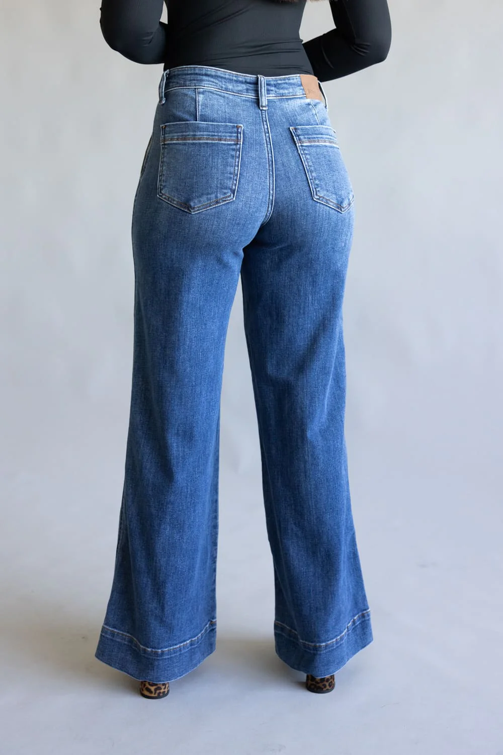 Judy Blue Mid-Rise Retro Wide Leg Jeans for Women | 82674REG - Image 7