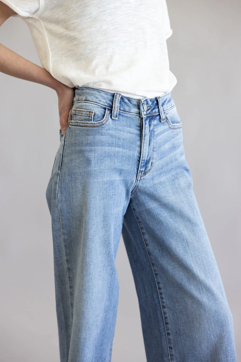 Judy Blue Mid-Rise Retro Wide Leg Jeans for Women | 82702REG - Image 3