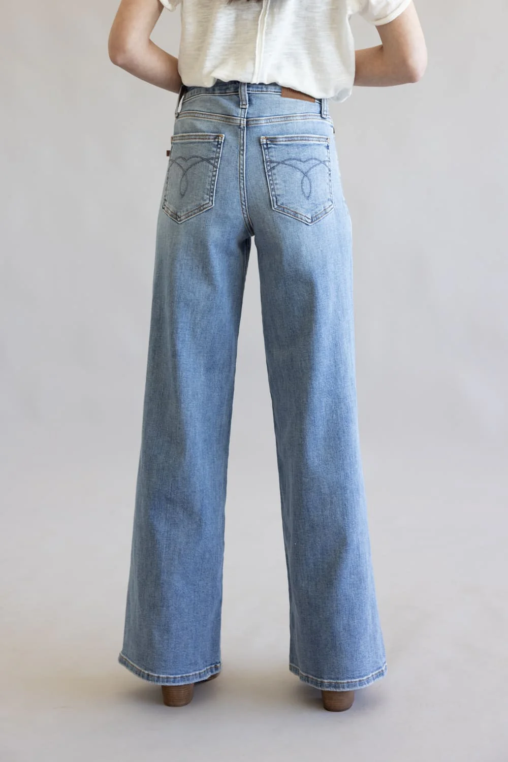 Judy Blue Mid-Rise Retro Wide Leg Jeans for Women | 82702REG - Image 4