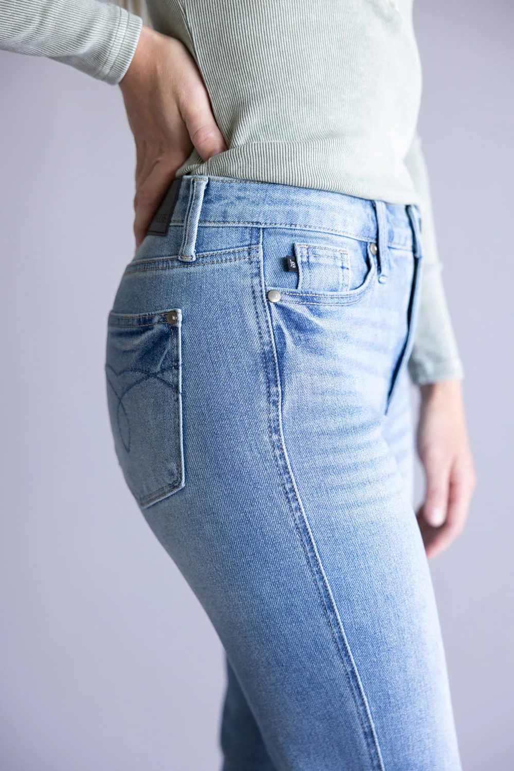 Judy Blue Mid-Rise Slim Bootcut Jeans for Women | 881056REG - Image 3