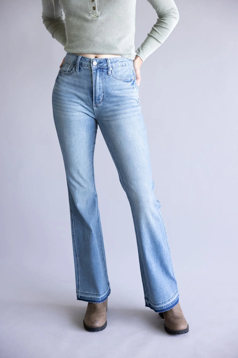 Judy Blue Mid-Rise Slim Bootcut Jeans for Women | 881056REG - Image 5