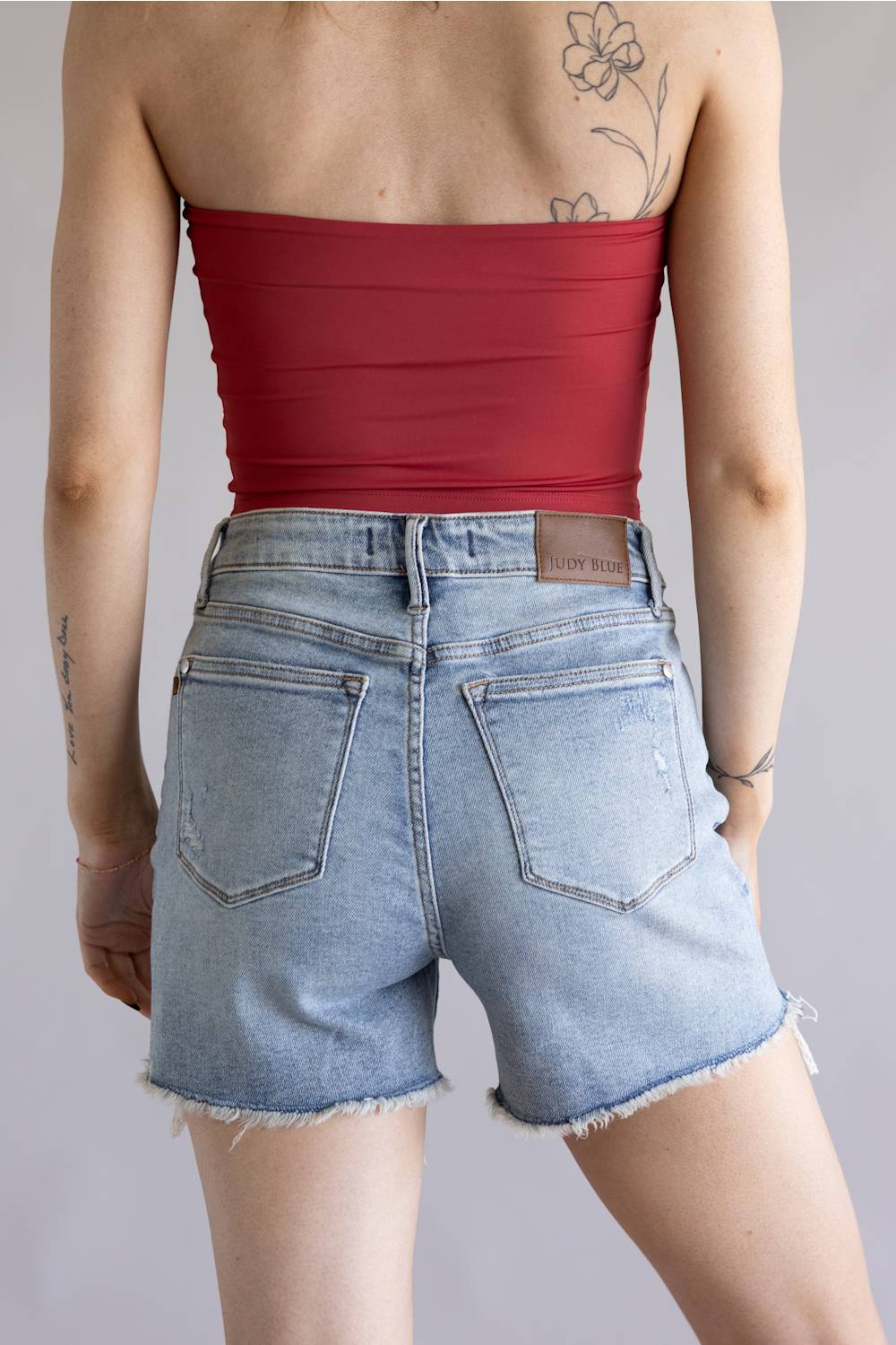 Judy Blue Ridge Front Denim Shorts for Women | 150254REG - Image 3