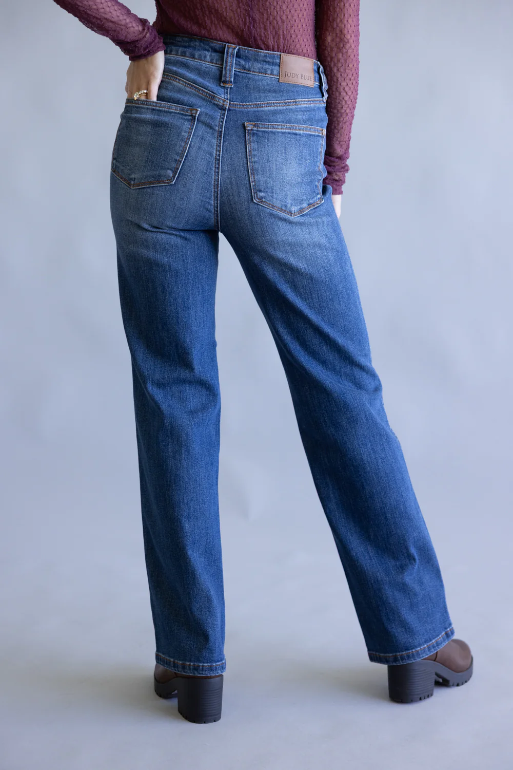Judy Blue Tummy Control Straight Leg Jeans for Women | 881000REG - Image 2