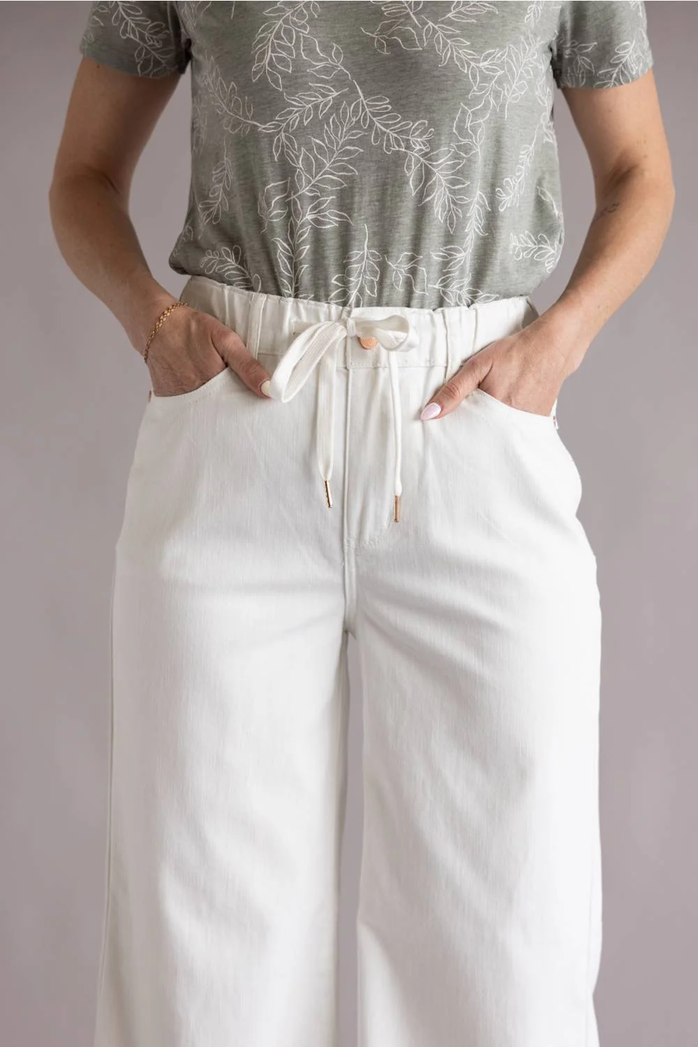 Judy Blue White Featherweight Palazzo Jeans for Women in White | 881093REG - Image 3