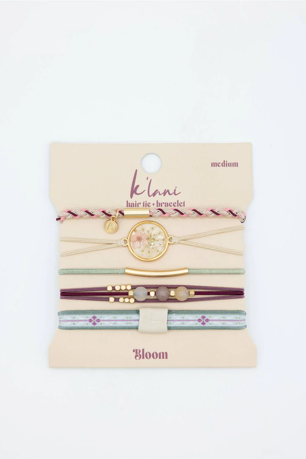 K’lani Bloom Medium Hair Tie Bracelets in Blue | KL-140699-M - Image 2