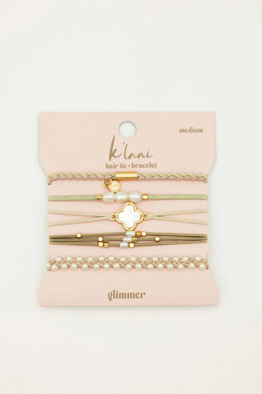 K’lani Glimmer Medium Hair Tie Bracelets in Mauve | KL-140354-M - Image 2