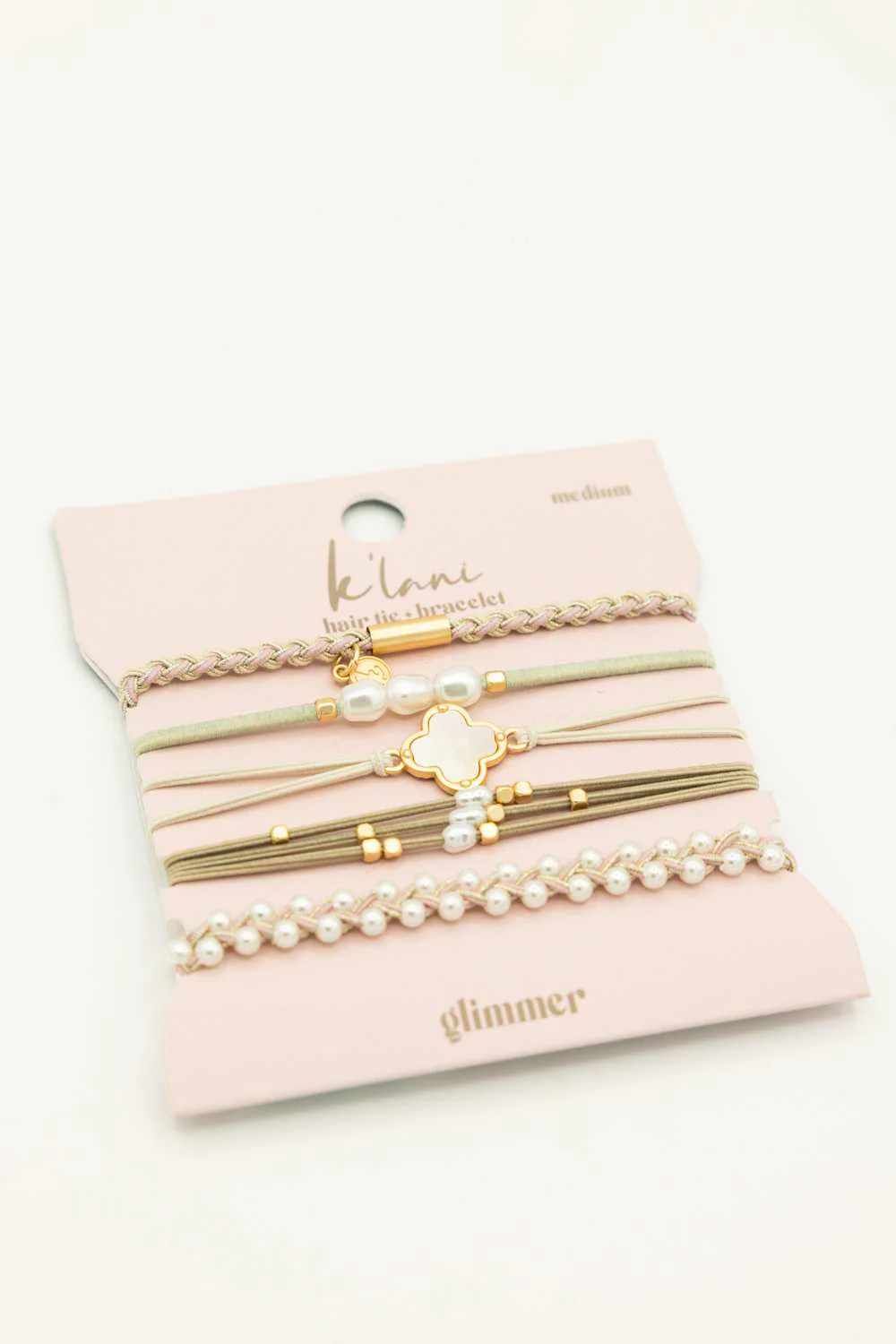 K’lani Glimmer Medium Hair Tie Bracelets in Mauve | KL-140354-M - Image 3