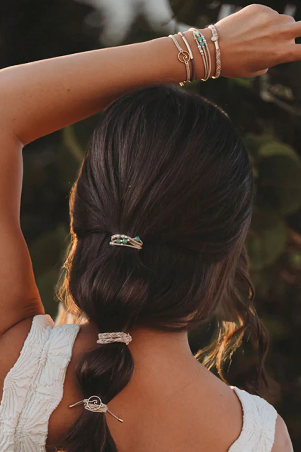 K’lani Reflect Medium Hair Tie Bracelets in Light Green | KL-664262-M - Image 3