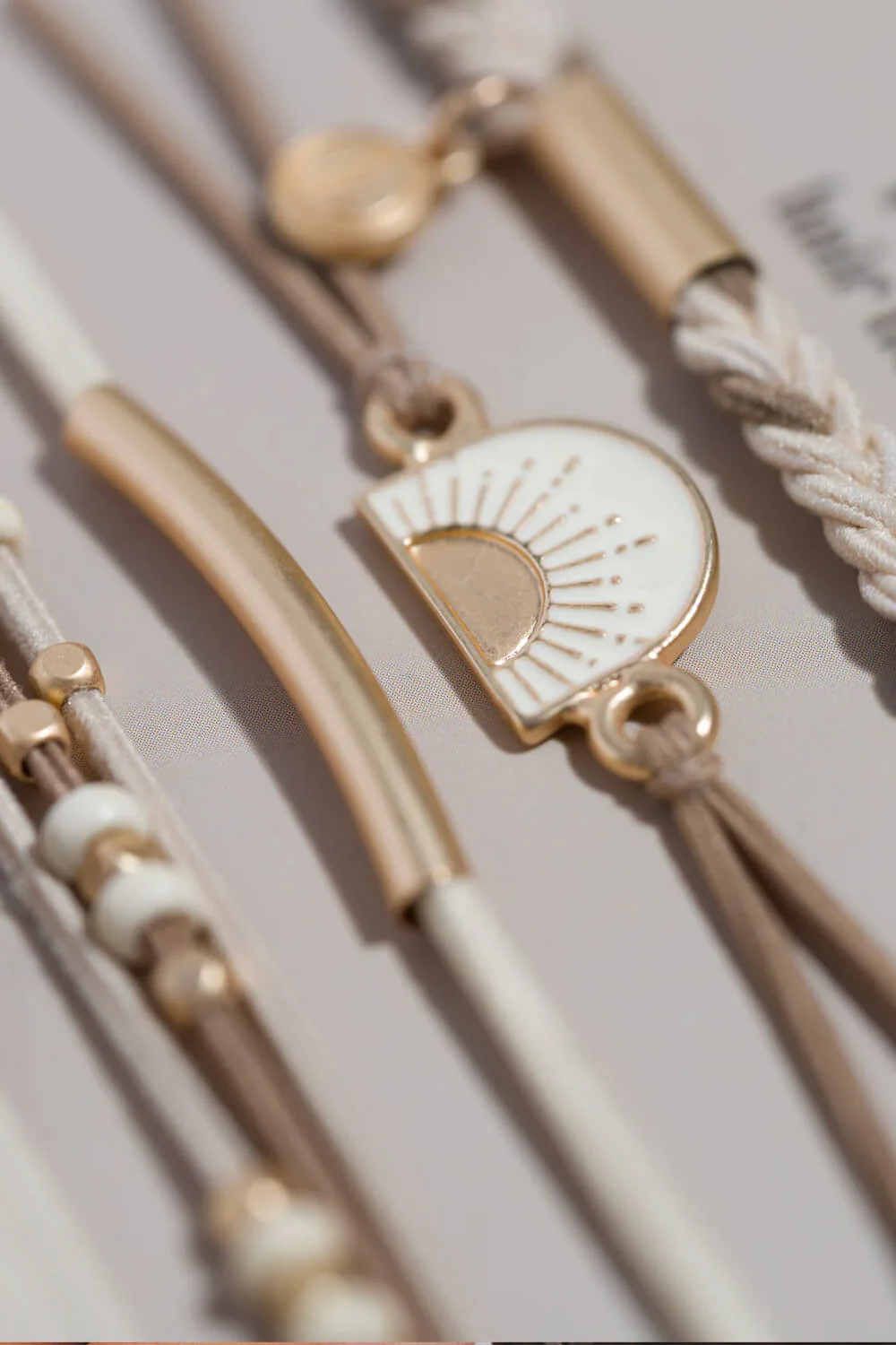 K’lani Rise Medium Hair Tie Bracelets in Beige | KL-306876-M - Image 5