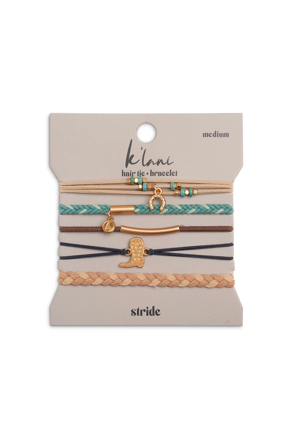 K’lani Stride Medium Hair Tie Bracelets in Brown | KL-306937-M - Image 3