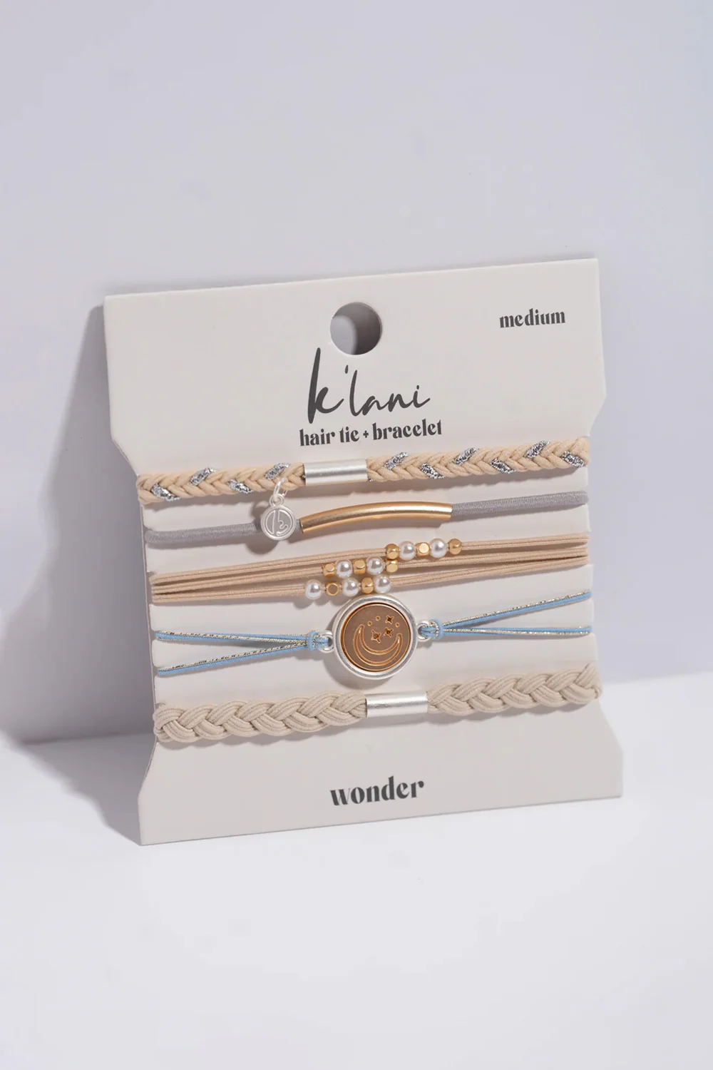 K’lani Wonder Medium Hair Tie Bracelets in Light Blue | KL-306104-M - Image 4