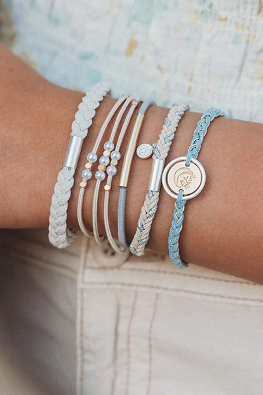 K’lani Wonder Medium Hair Tie Bracelets in Light Blue | KL-306104-M - Image 6